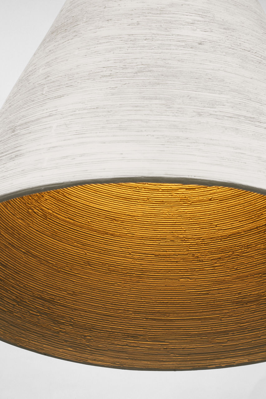 Karam Tapered Large Pendant Cream Natural Brass 2700K 90 CRI