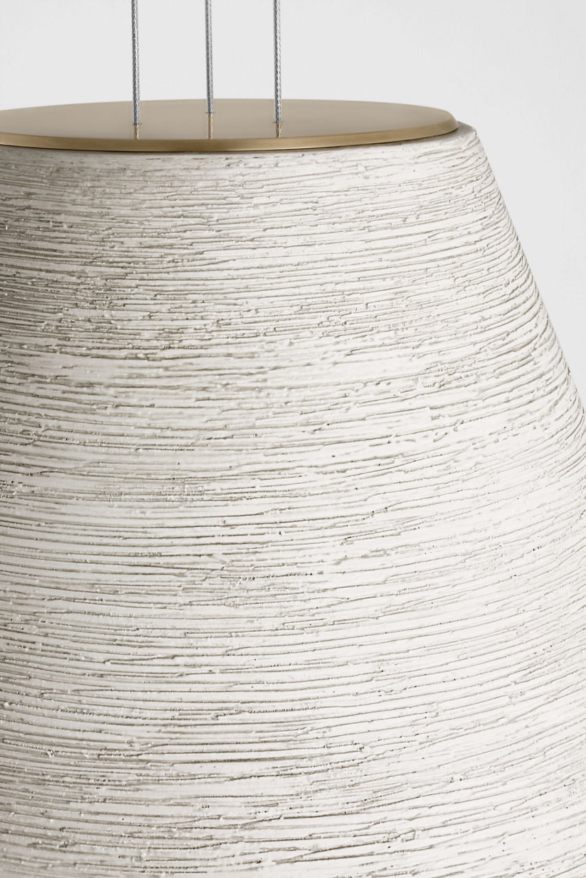 Karam Tapered Large Pendant Cream Natural Brass 2700K 90 CRI