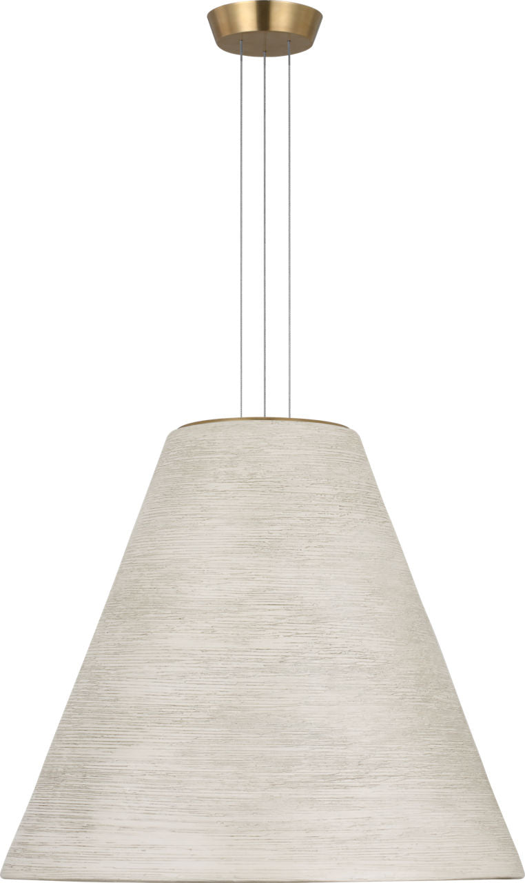 Karam Tapered Large Pendant Cream Natural Brass 2700K 90 CRI