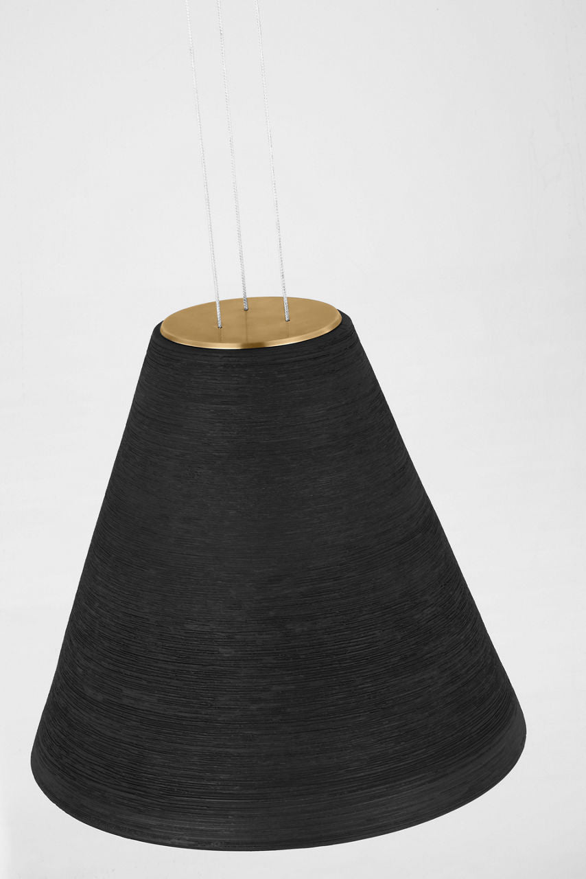 Karam Tapered Medium Pendant Black Natural Brass 2700K 90 CRI