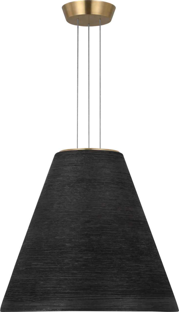 Karam Tapered Medium Pendant Black Natural Brass 2700K 90 CRI