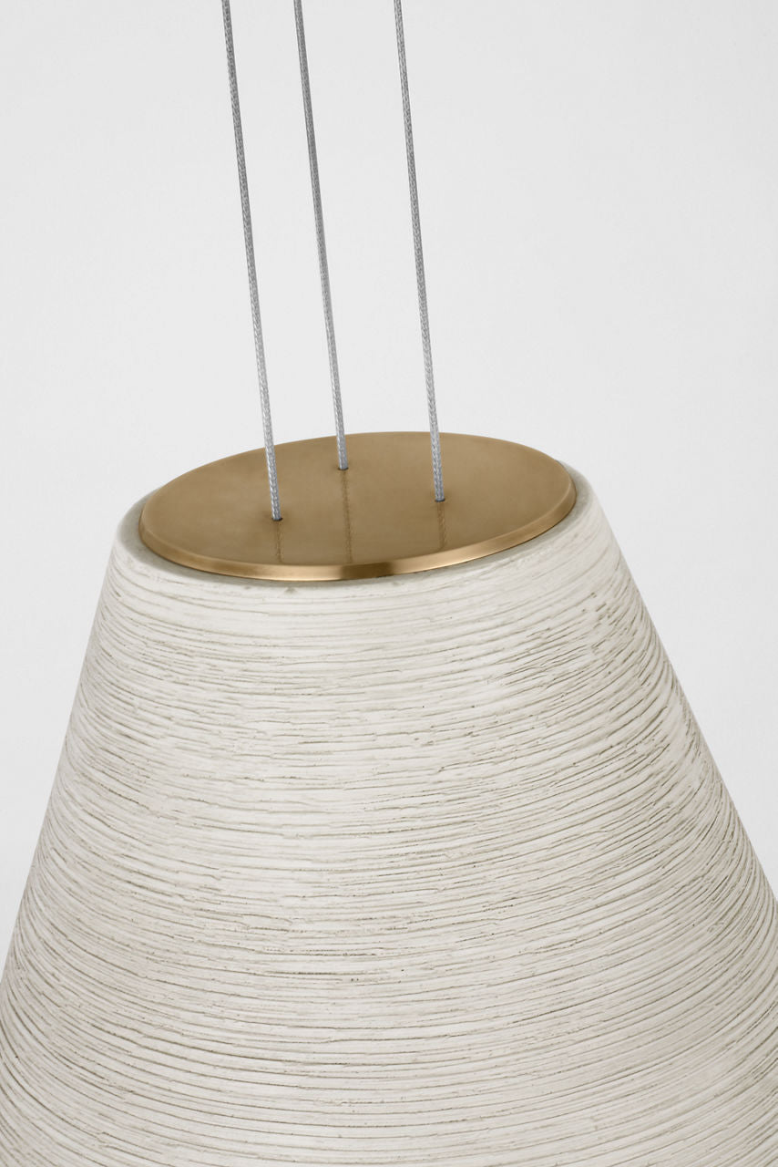 Karam Tapered Medium Pendant Cream Natural Brass 2700K 90 CRI