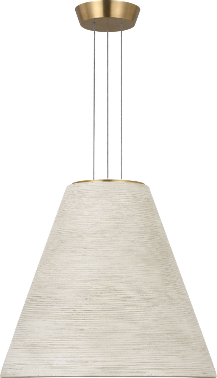 Karam Tapered Medium Pendant Cream Natural Brass 2700K 90 CRI
