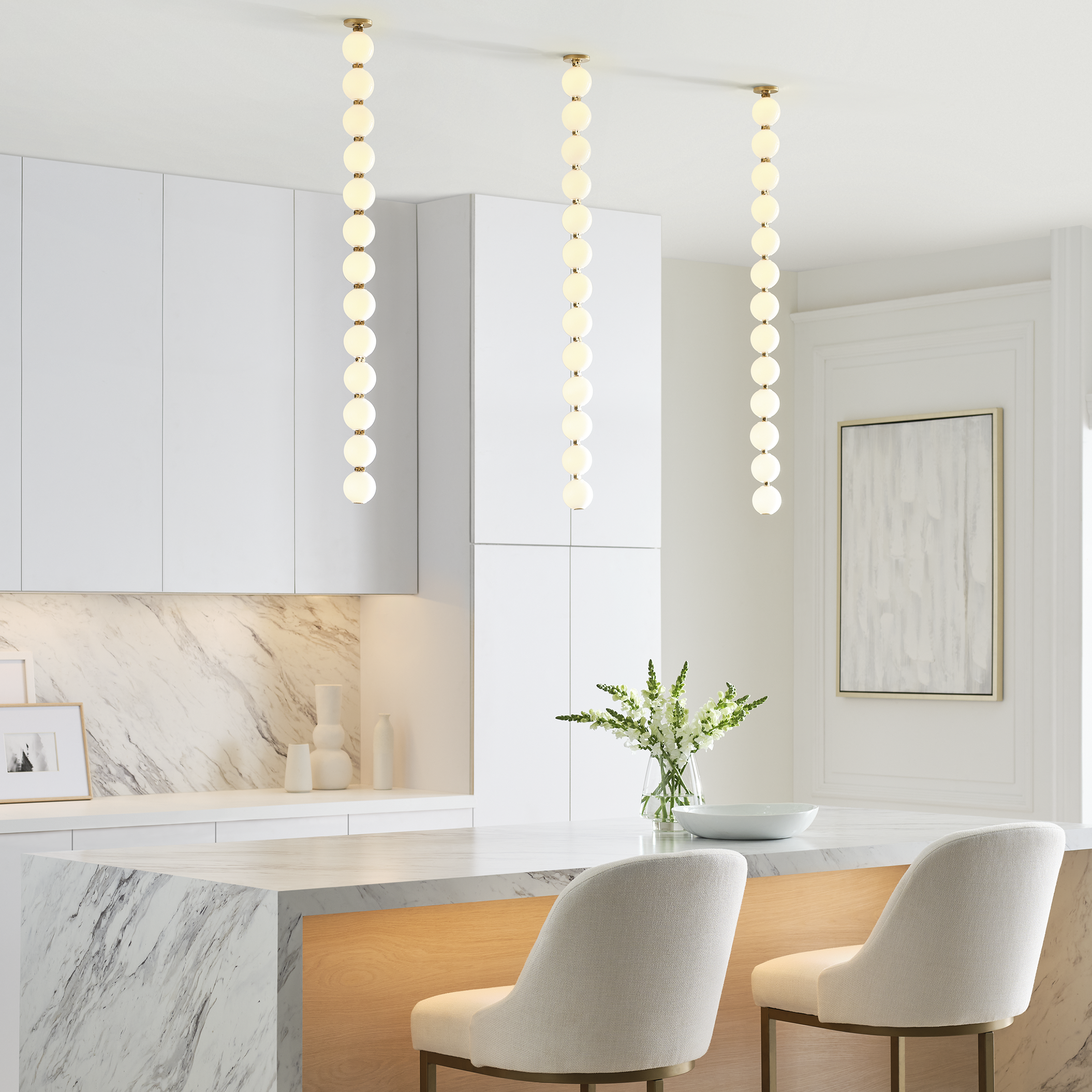 Perle 36 Pendant | Natural Brass 2700K Remote 120V