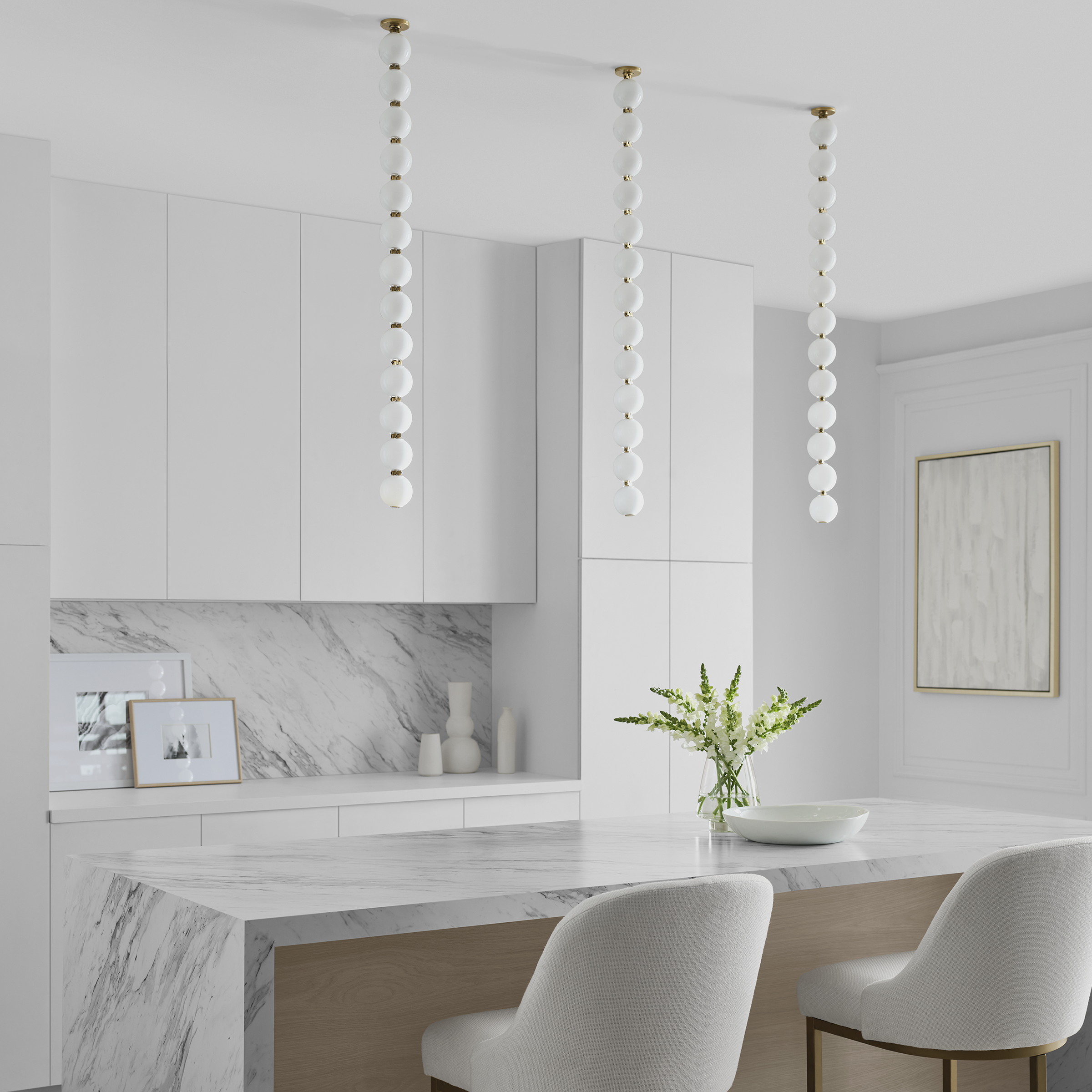 Perle 36 Pendant | Natural Brass 2700K Remote 120V