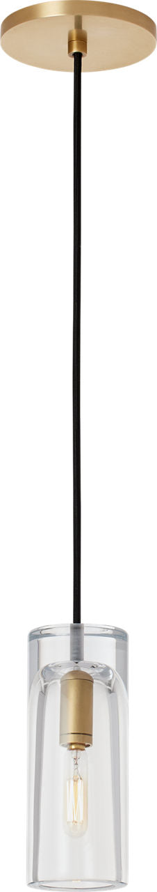 Horizon Small Accent Pendant | Clear Natural Brass Bulb Not Included