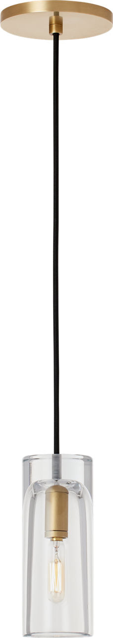 Horizon Small Accent Pendant | Clear Natural Brass Bulb Not Included