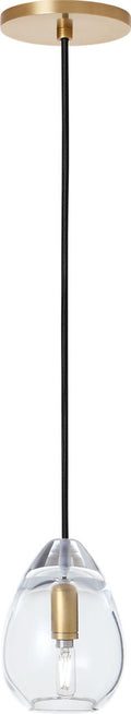 Alina Small Accent Pendant Clear Natural Brass Bulb Not Included