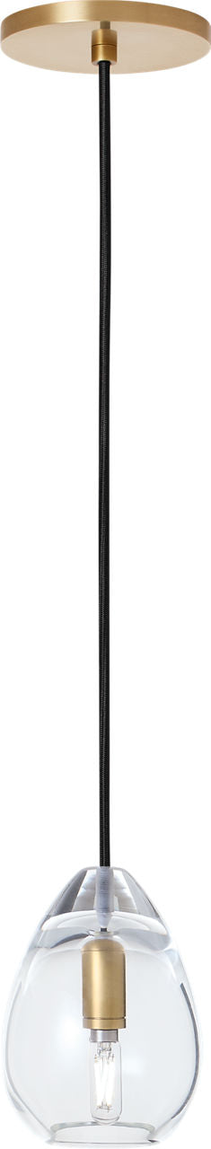 Alina Small Accent Pendant Clear Natural Brass 2700K 90 CRI LED Lamp