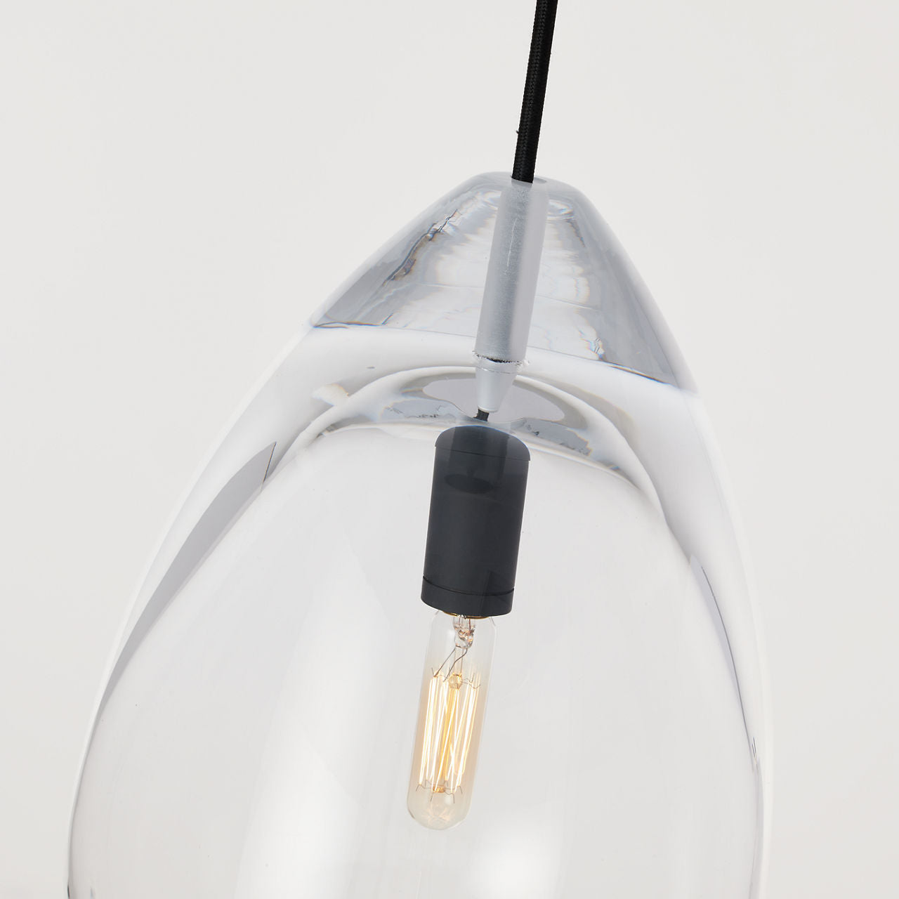 Alina Medium Accent Pendant Clear Nightshade Black LED 2700K 90 CRI lamp