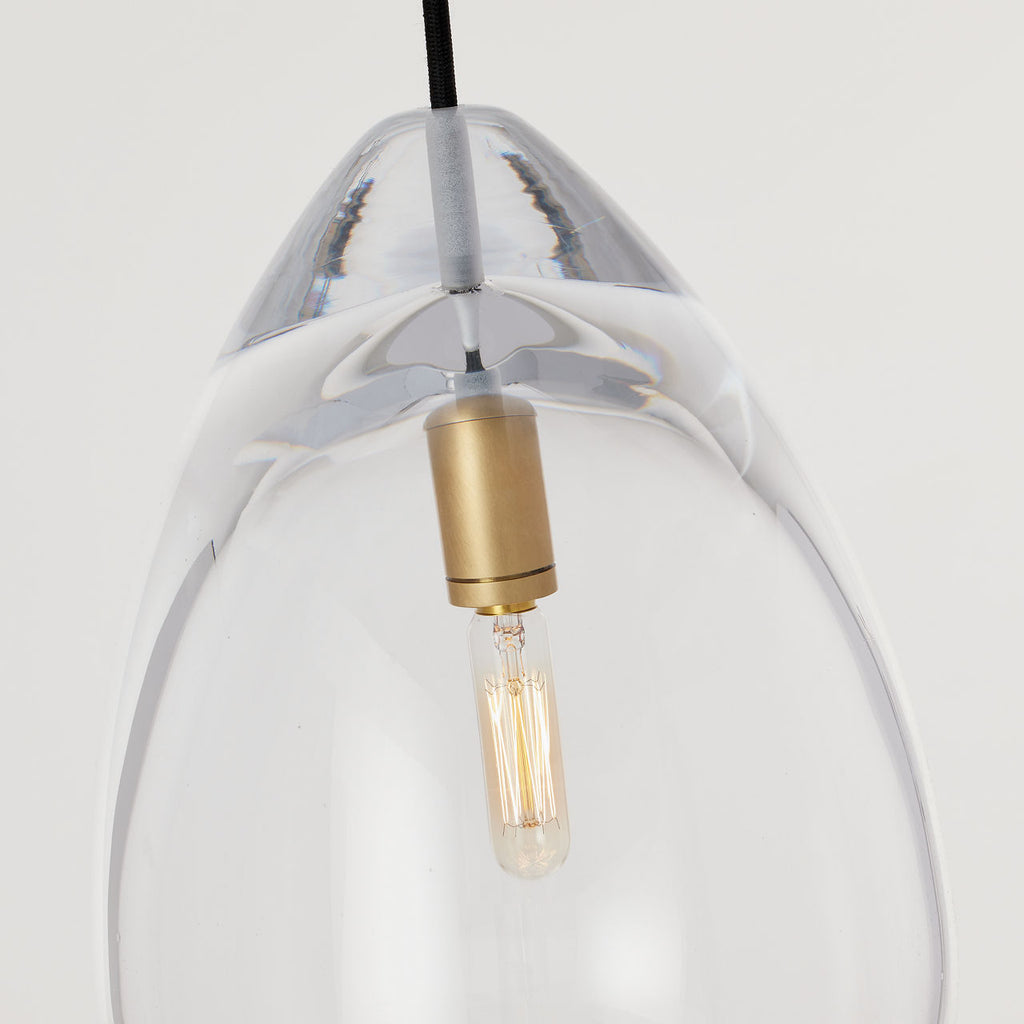 Alina Medium Accent Pendant | Clear Natural Brass Bulb Not Included