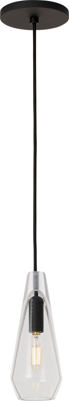 Lustra Small Accent Pendant Clear Nightshade Black LED 2700K 90 CRI lamp