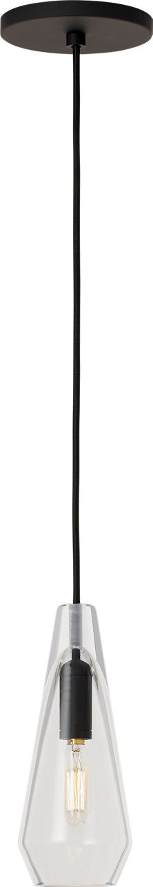 Lustra Small Accent Pendant Clear Nightshade Black LED 2700K 90 CRI lamp