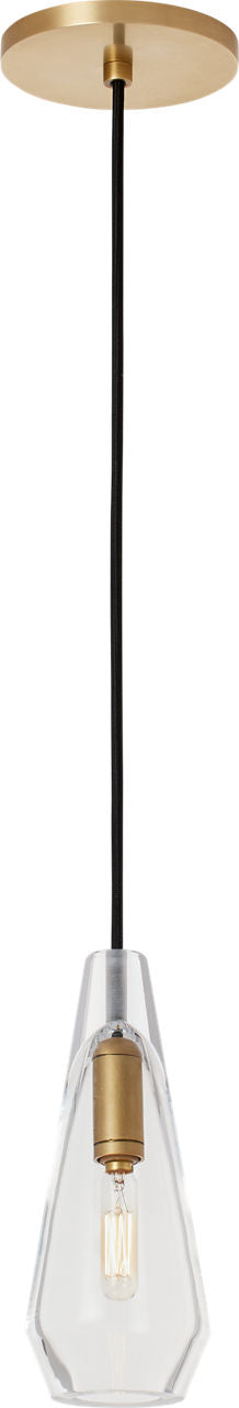 Lustra Small Accent Pendant | Clear Natural Brass Bulb Not Included