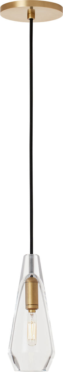 Lustra Small Accent Pendant | Clear Natural Brass Bulb Not Included