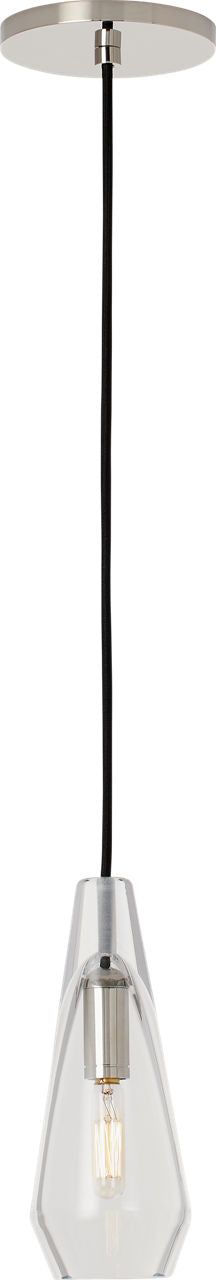 Lustra Small Accent Pendant Clear Polished Nickel 2700K 90 CRI LED Lamp