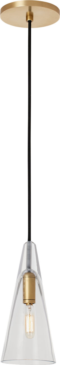 Selina Small Accent Pendant Clear Natural Brass 2700K 90 CRI LED Lamp