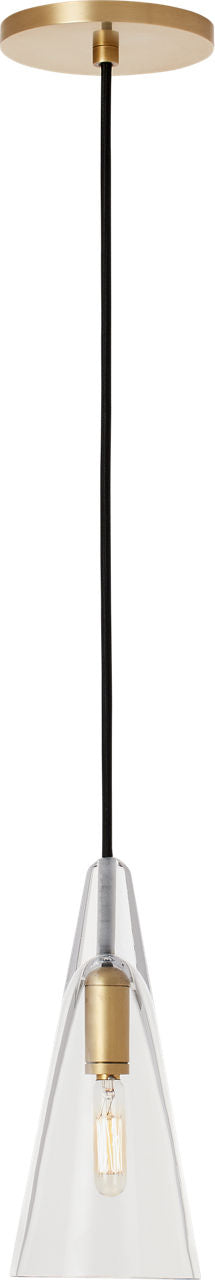 Selina Small Accent Pendant | Clear Natural Brass Bulb Not Included