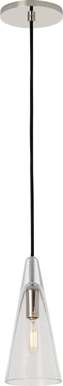 Selina Small Accent Pendant Clear polished nickel LED 2700K 90 CRI lamp