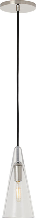 Selina Small Accent Pendant Clear polished nickel LED 2700K 90 CRI lamp