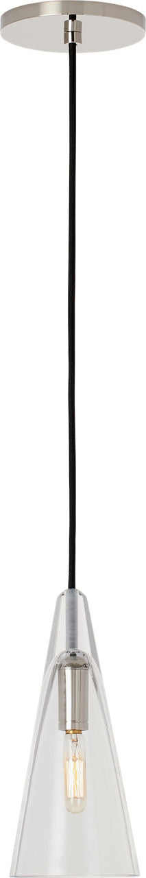Selina Small Accent Pendant Clear polished nickel LED 2700K 90 CRI lamp