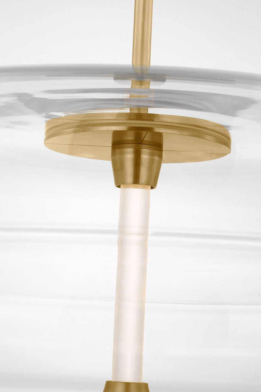 Shakkei Double X-Large Pendant Clear Natural Brass 2700K 90 CRI
