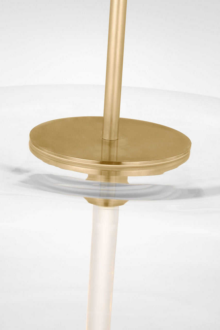 Shakkei Double X-Large Pendant Clear Natural Brass 2700K 90 CRI