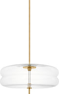 Shakkei Double X-Large Pendant Clear Natural Brass 2700K 90 CRI