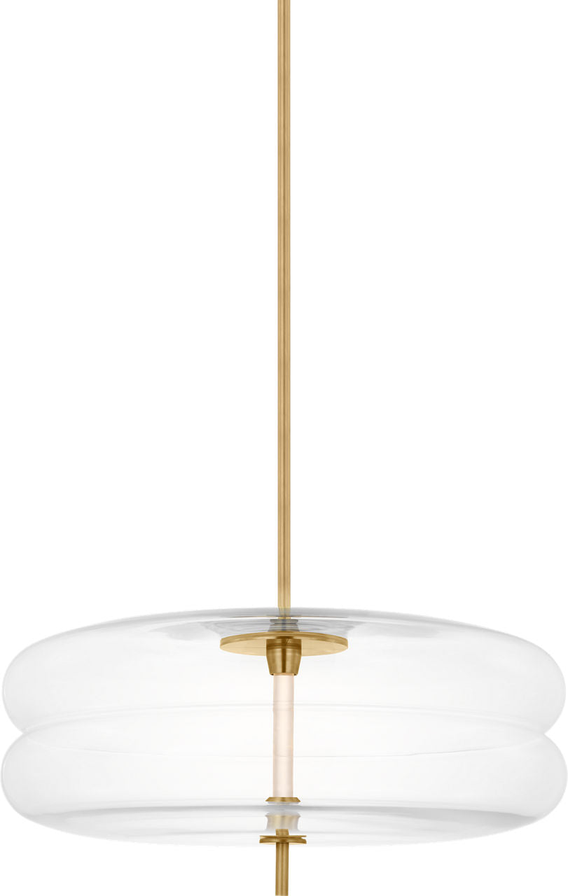 Shakkei Double X-Large Pendant Clear Natural Brass 2700K 90 CRI