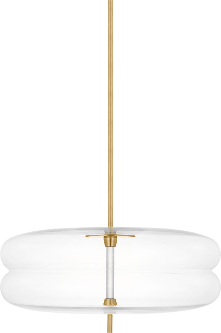 Shakkei Double X-Large Pendant Clear Natural Brass 2700K 90 CRI