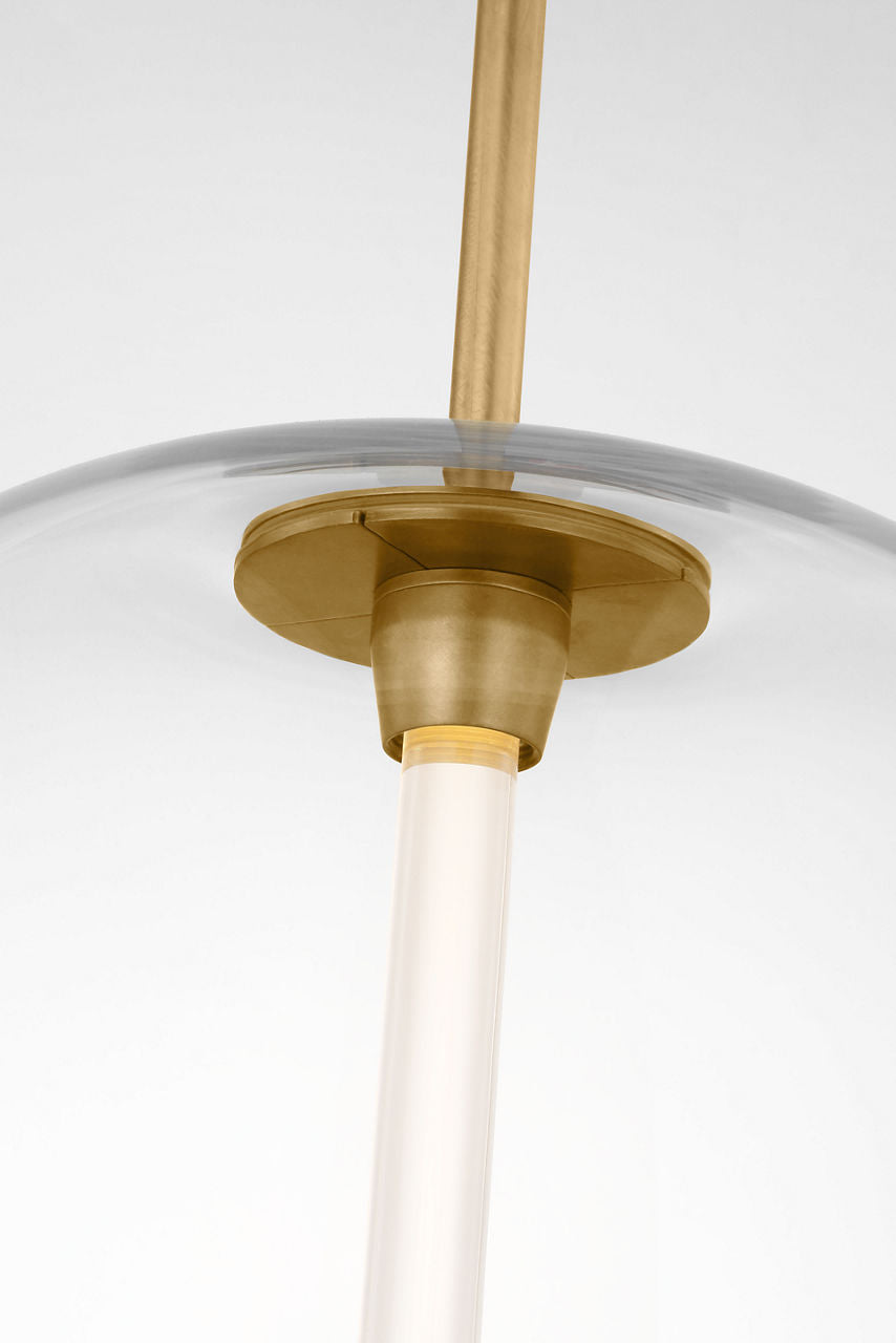 Heian Medium Pendant Clear Natural Brass 2700K 90 CRI