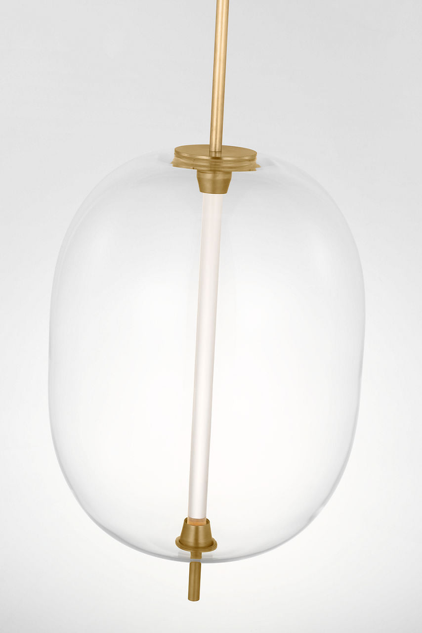 Heian Medium Pendant Clear Natural Brass 2700K 90 CRI