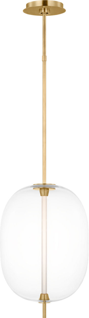 Heian Medium Pendant Clear Natural Brass 2700K 90 CRI