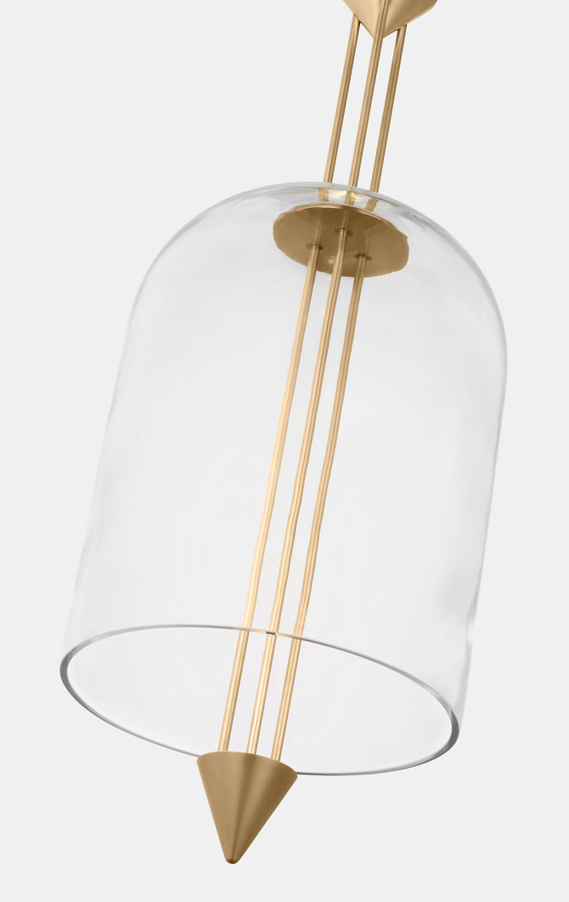 Cathedral Medium Pendant Clear Natural Brass 2700K 90 CRI