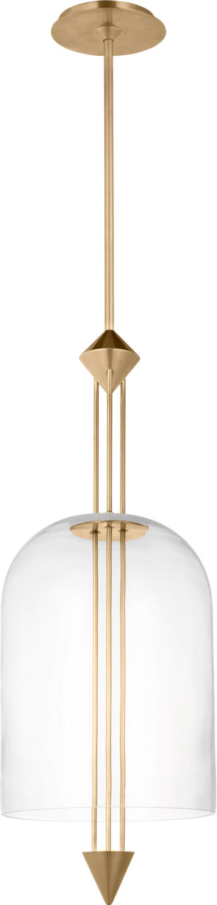 Cathedral Medium Pendant Clear Natural Brass 2700K 90 CRI