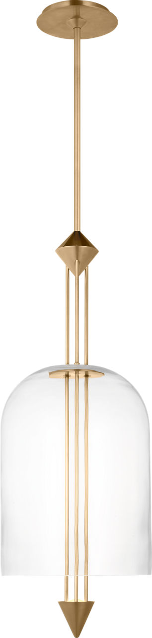 Cathedral Medium Pendant Clear Natural Brass 2700K 90 CRI
