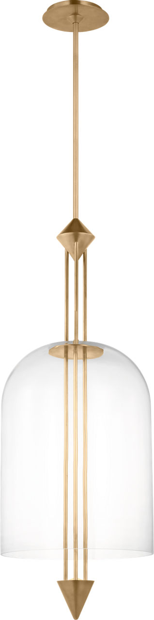 Cathedral Large Pendant Clear Natural Brass 2700K 90 CRI