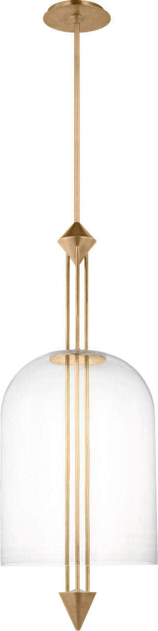 Cathedral Large Pendant Clear Natural Brass 2700K 90 CRI
