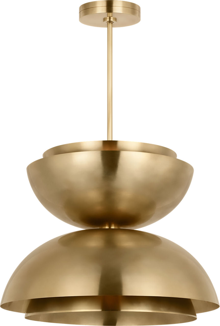 Shanti X-Large Double Asymmetric Pendant Natural Brass 2700K 90 CRI