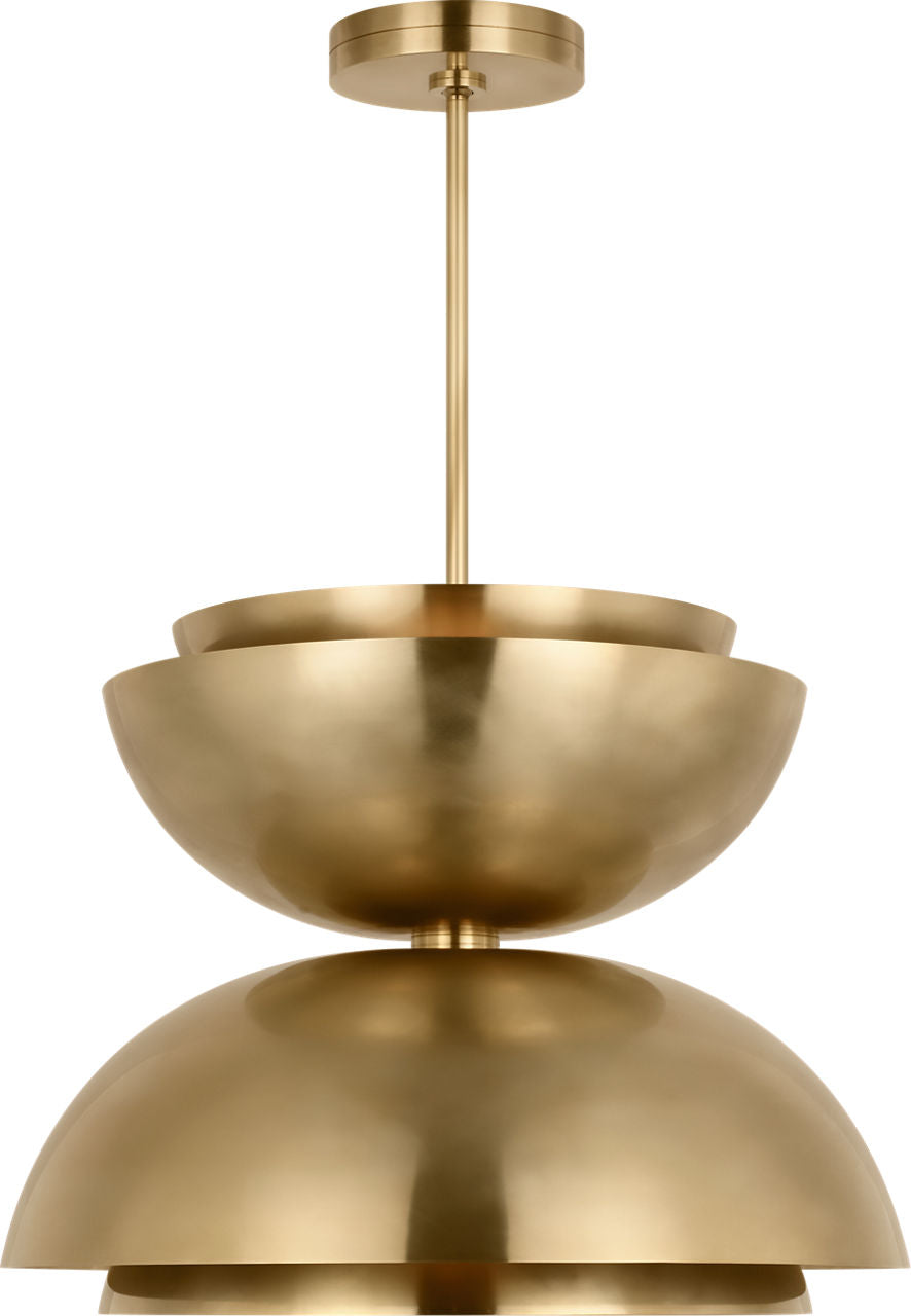Shanti X-Large Double Asymmetric Pendant Natural Brass 2700K 90 CRI