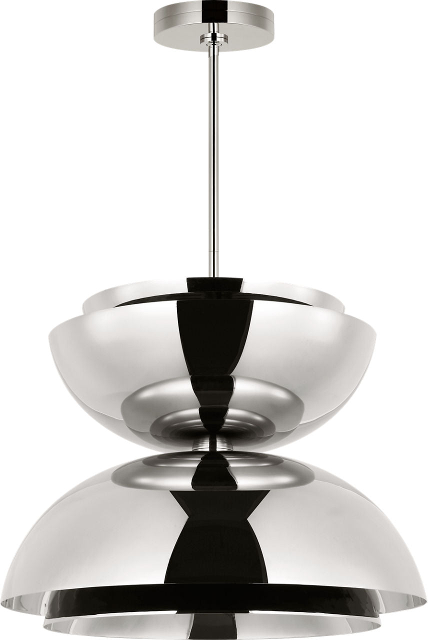 Shanti X-Large Double Asymmetric Pendant Polished Nickel 2700K 90 CRI