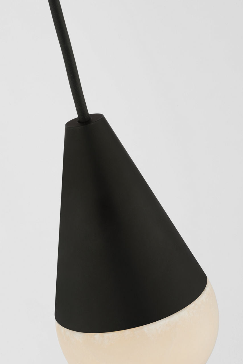 Cupola Alabaster 1 Light Pendant Nightshade Black 3000K 90 CRI