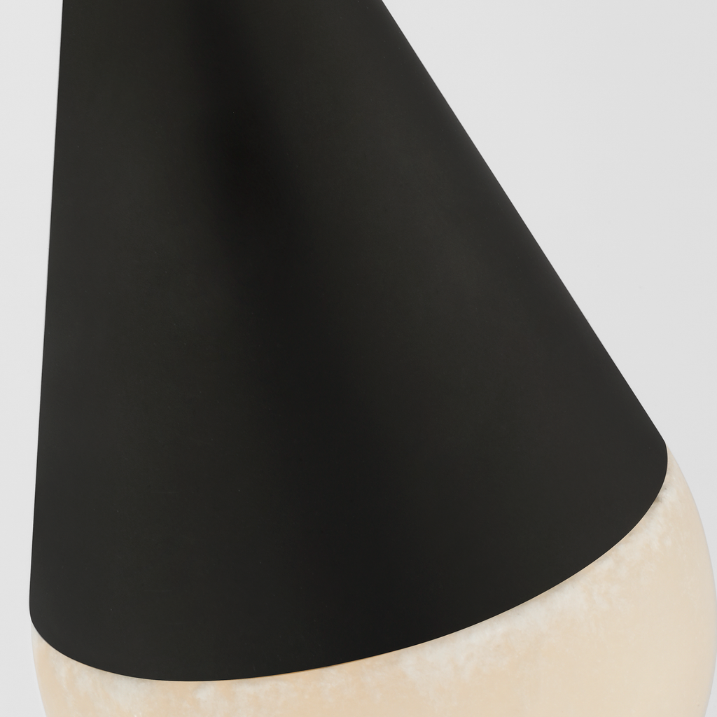 Cupola Alabaster 1 Light Pendant Nightshade Black 3000K 90 CRI