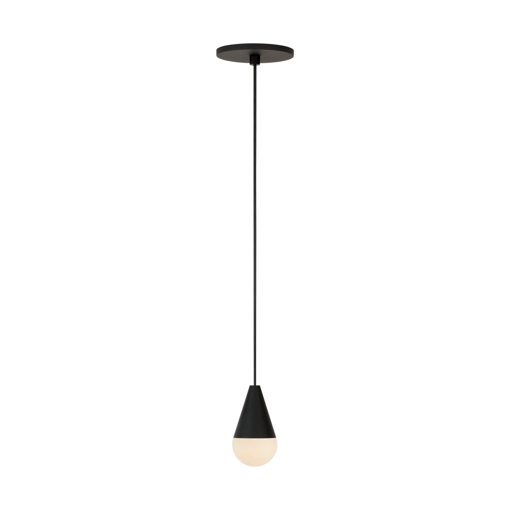 Cupola Alabaster 1 Light Pendant Nightshade Black 3000K 90 CRI