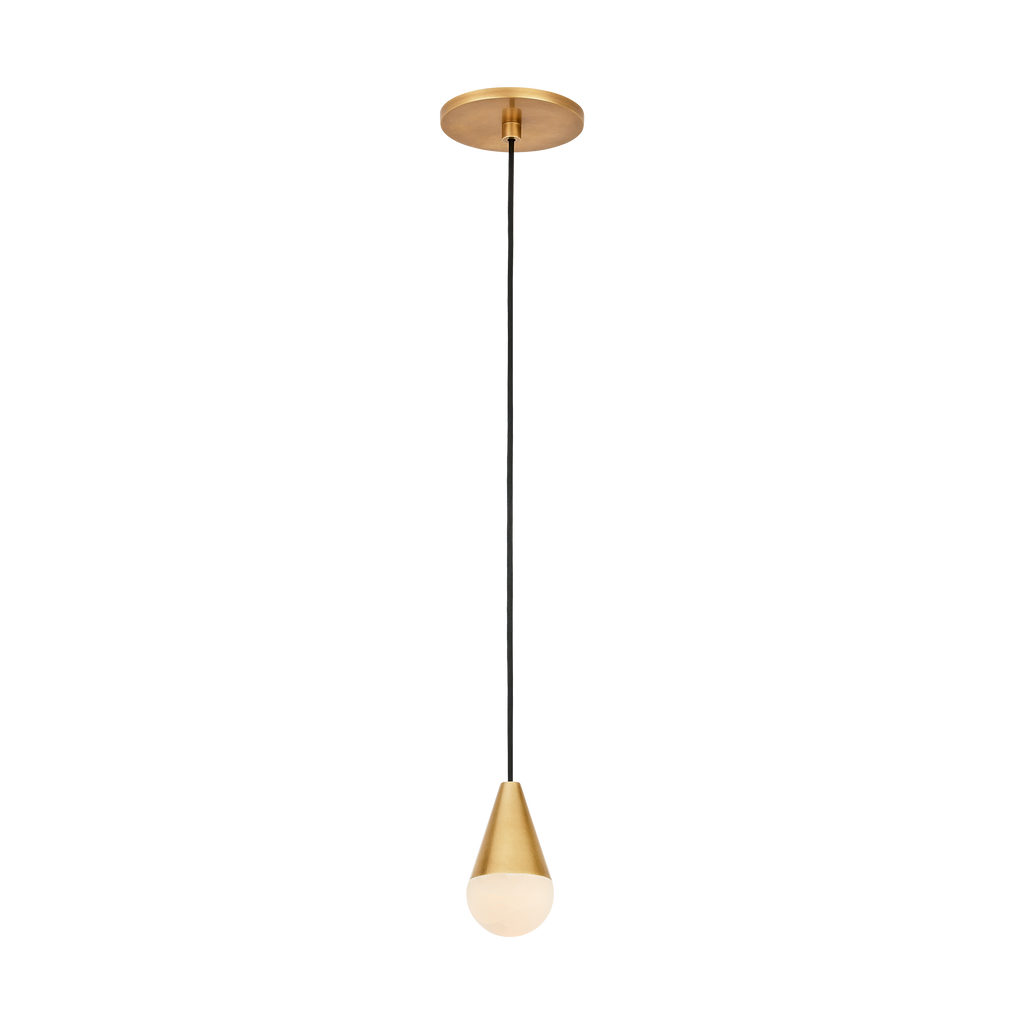 Cupola Alabaster 1 Light Pendant Hand Rubbed Antique Brass 3000K 90 CRI