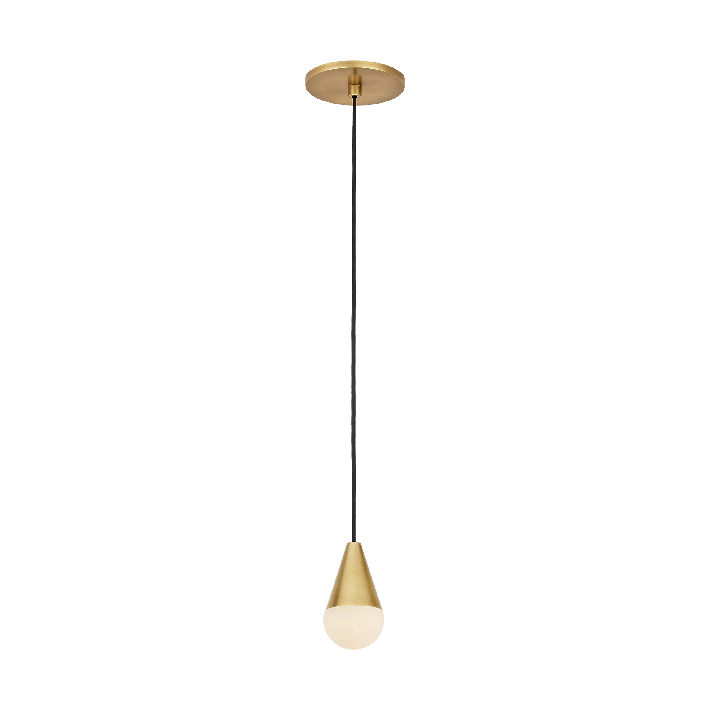 Cupola Alabaster 1 Light Pendant Hand Rubbed Antique Brass 3000K 90 CRI