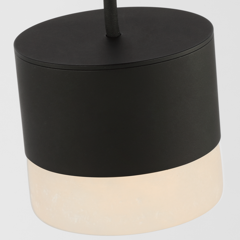 Gable Alabaster 1 Light Pendant Nightshade Black 3000K 90 CRI