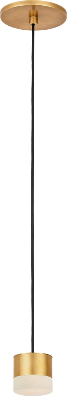 Gable Alabaster 1 Light Pendant Hand Rubbed Antique Brass 3000K 90 CRI