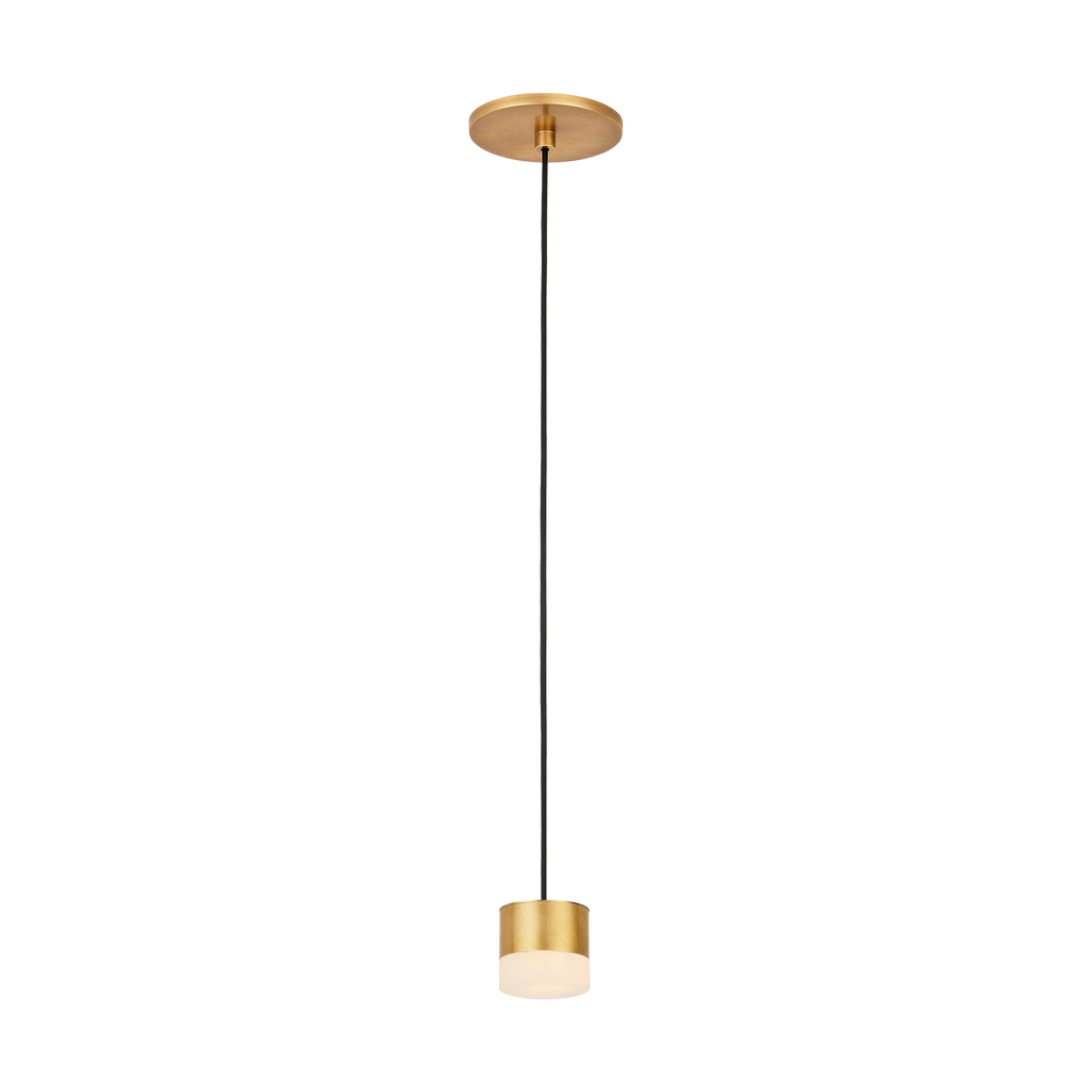 Gable Alabaster 1 Light Pendant Hand Rubbed Antique Brass 3000K 90 CRI