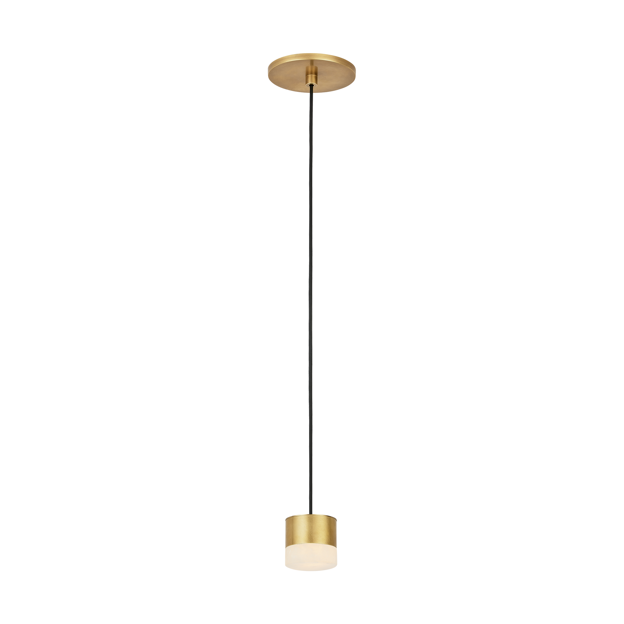 Gable Alabaster 1 Light Pendant Hand Rubbed Antique Brass 3000K 90 CRI